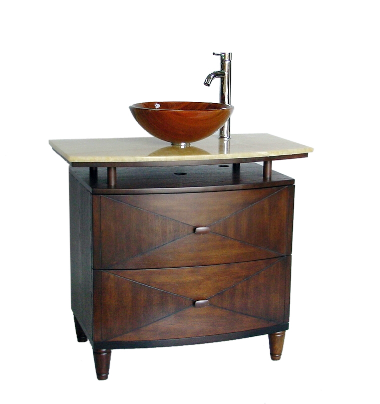 19 BATHROOM STONE VESSEL SINK VANITY CABINET FAUCET R29B